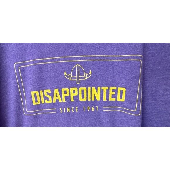 Minnesota Vikings Shirt Mens Large Purple Yellow Disappointed Since 1967 - Picture 3 of 5